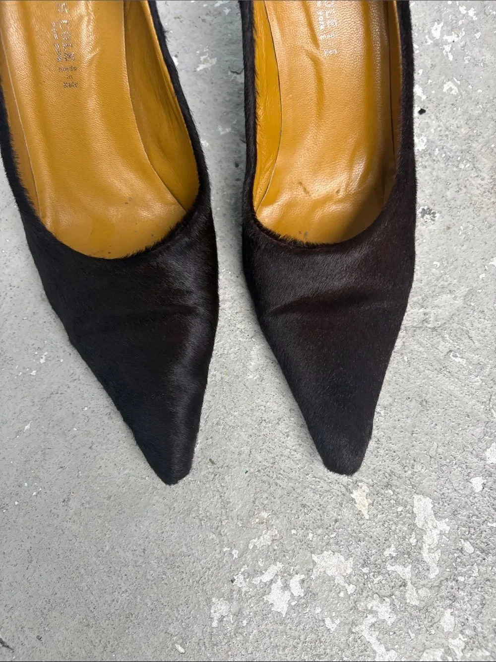 Kenneth Cole vintage pointy toe pony hair heels